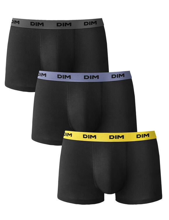 Boxer Mix And Colors DIM - lot de 3  (noir + bleu + jaune) Boxer Mix And Colors DIM - lot de 3  (noir + bleu + jaune)